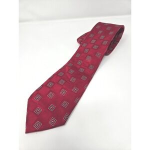 Donald Trump Necktie Mens OS Red Geometric Square Silk Signature Collection